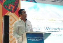 Gobernador de La Guajira exige cuidar recursos y recuperar confianza tras “robo del siglo” El gobernador Jairo Aguilar Deluque socializa ante asistentes del Congreso Internacional de Energías Renovables su llamado a proteger los recursos públicos y recuperar la confianza ciudadana.